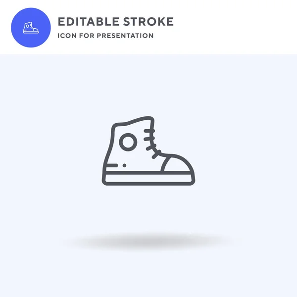 Vector Icono Zapatillas Signo Plano Lleno Pictograma Sólido Aislado Blanco — Vector de stock