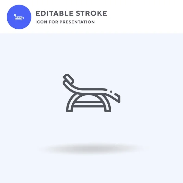 Deck Chair Vector Icono Lleno Signo Plano Pictograma Sólido Aislado — Vector de stock