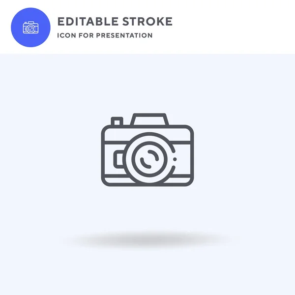 Icono Foto Vector Lleno Signo Plano Pictograma Sólido Aislado Blanco — Vector de stock