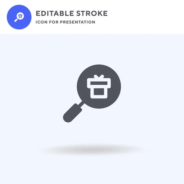 Zoekicoon Vector Gevulde Vlakke Bord Solide Pictogram Geïsoleerd Wit Logo — Stockvector