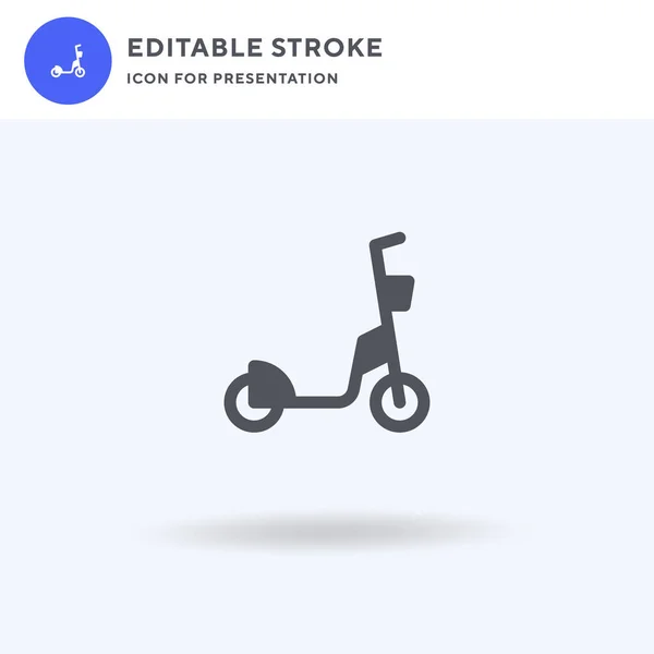 Kick Scooter Icon Vektor Gefülltes Flaches Schild Solides Piktogramm Auf — Stockvektor