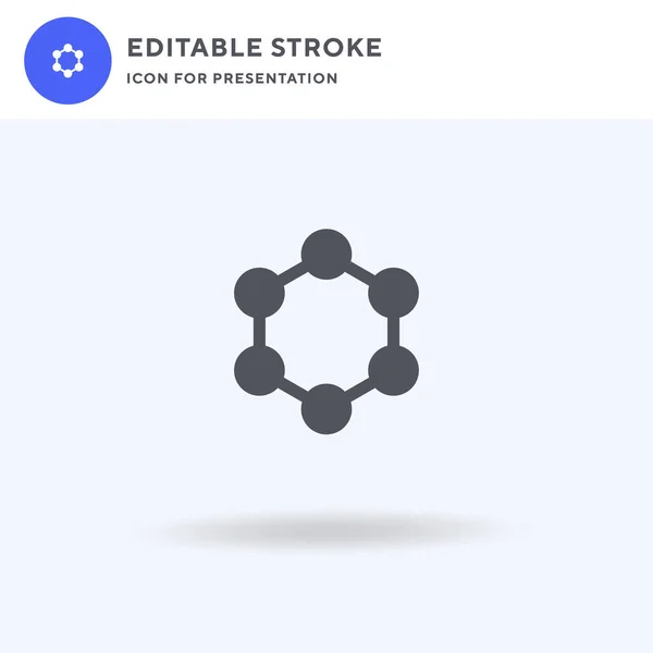 Molecule Icon Vector Filled Flat Sign Solid Pictogram Isolated White — Vector de stock