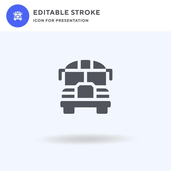 Schoolbus Icoon Vector Gevulde Vlakke Bord Solide Pictogram Geïsoleerd Wit — Stockvector