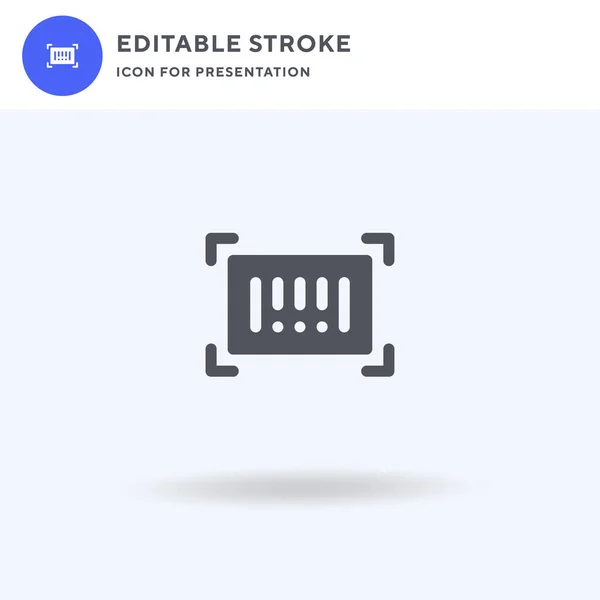 Barcode Icoon Vector Gevulde Platte Teken Solide Pictogram Geïsoleerd Wit — Stockvector