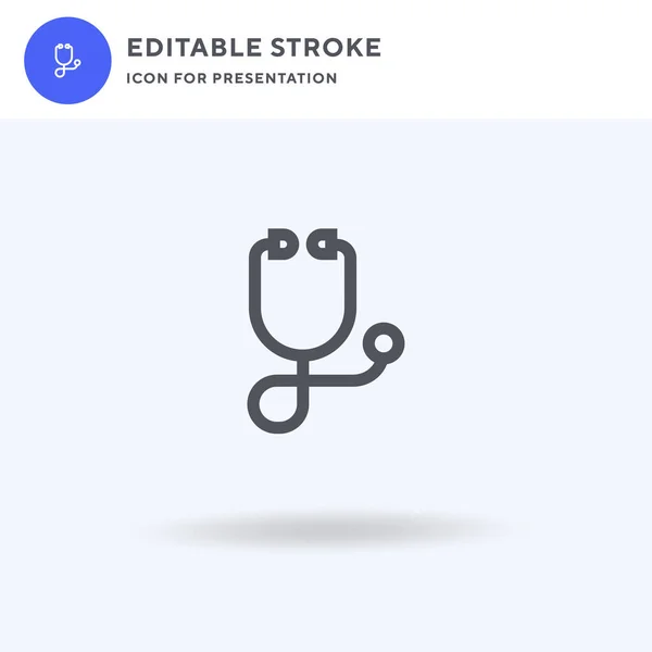 Stethoscope Icon Vector Filled Flat Sign Solid Pictogram Isolated White — Stock Vector