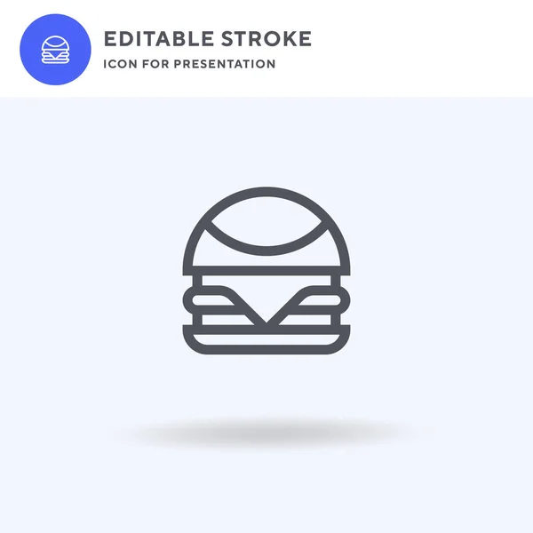 Burger Διάνυσμα Εικονίδιο Γεμάτο Επίπεδη Πινακίδα Στερεά Εικονόγραμμα Απομονώνονται Λευκό — Διανυσματικό Αρχείο