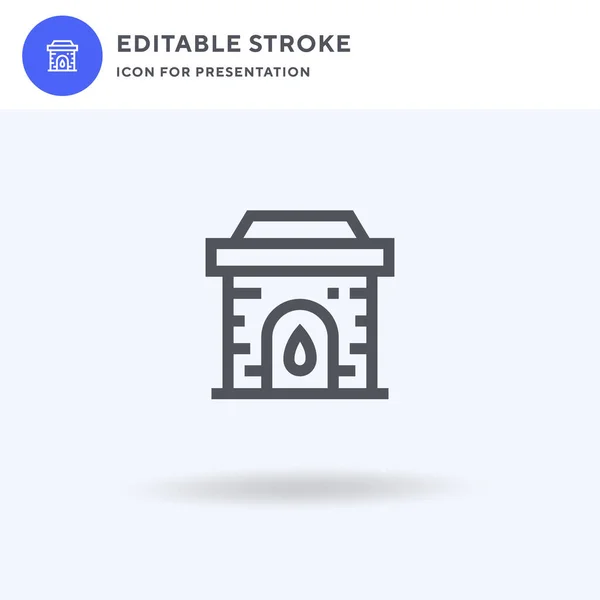 벽난로 아이콘 Fireplace Icon Vector 흰색에 삽화를 채웠다 프레젠테이션용 벽난로 — 스톡 벡터