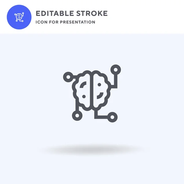Gehirn Icon Vektor Gefülltes Flaches Zeichen Solides Piktogramm Auf Weiß — Stockvektor