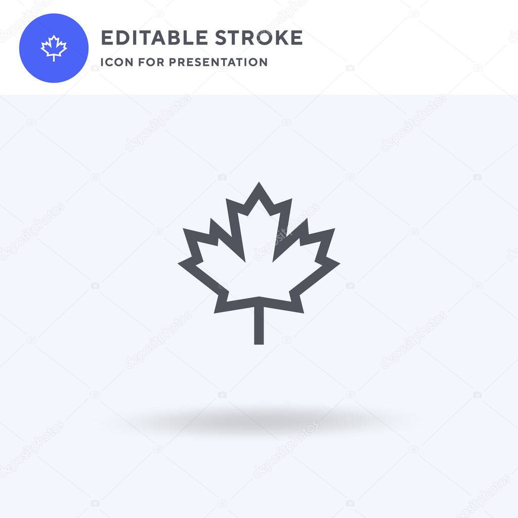 Maple icon vector, filled flat sign, solid pictogram isolated on white, logo illustration. Maple icon for presentation.