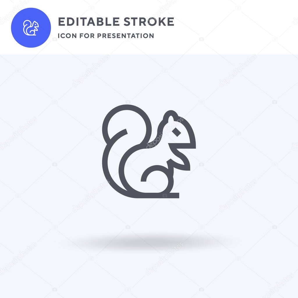 Squirrel icon vector, filled flat sign, solid pictogram isolated on white, logo illustration. Squirrel icon for presentation.