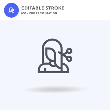 Saç kesimi ikonu vektörü, düz tabela, beyaz üzerine izole edilmiş katı resim, logo illüstrasyonu. Sunum için saç kesimi simgesi.