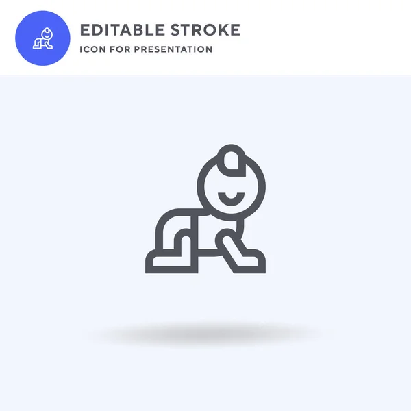 Vector Iconos Arrastrándose Signo Plano Lleno Pictograma Sólido Aislado Blanco — Vector de stock