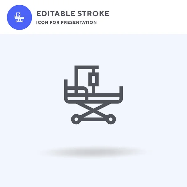 Medische Stretcher Icoon Vector Gevuld Plat Teken Solide Pictogram Geïsoleerd — Stockvector