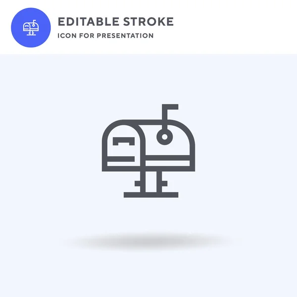 아이콘 Mailbox Icon Vector 흰색에 삽화를 채웠다 프레젠테이션용 아이콘 — 스톡 벡터