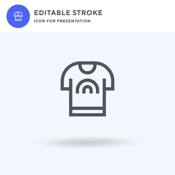 Camiseta Vector Icono Lleno Signo Plano Pictograma Sólido Aislado Blanco — Vector de stock