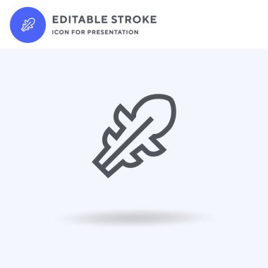 Arugula ikon vektörü, düz tabela, beyaz üzerine izole edilmiş katı resim, logo illüstrasyonu. Sunum için arugula simgesi.