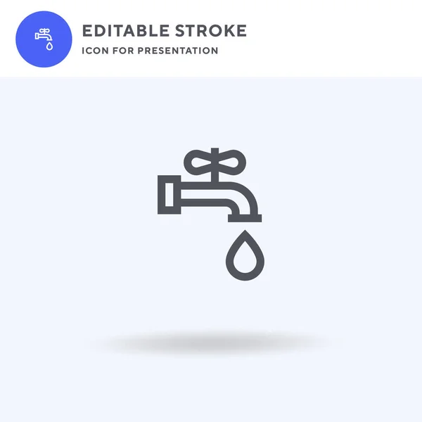 Water Tik Pictogram Vector Gevuld Plat Teken Solide Pictogram Geïsoleerd — Stockvector