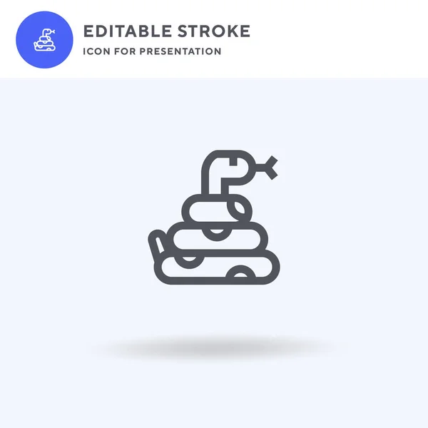 Snake Icon Vector Gevuld Plat Bord Solide Pictogram Geïsoleerd Wit — Stockvector