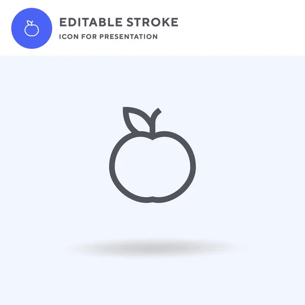 Apple Ikona Vektor Vyplněné Ploché Znamení Pevný Piktogram Izolované Bílém — Stockový vektor