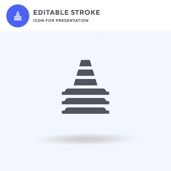 Cone Icon Vector Gevuld Plat Bord Solide Pictogram Geïsoleerd Wit — Stockvector