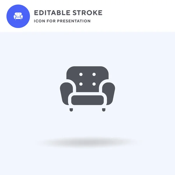 Sofa Icoon Vector Gevuld Plat Bord Solide Pictogram Geïsoleerd Wit — Stockvector