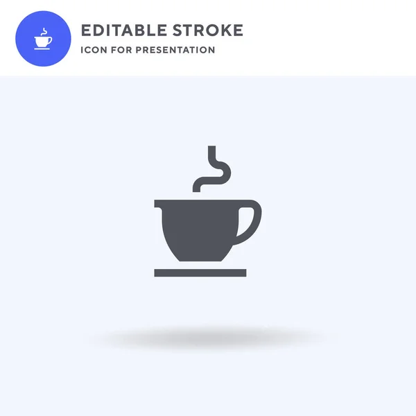 Coffee Cup Icon Vektor Gefülltes Flaches Schild Solides Piktogramm Auf — Stockvektor