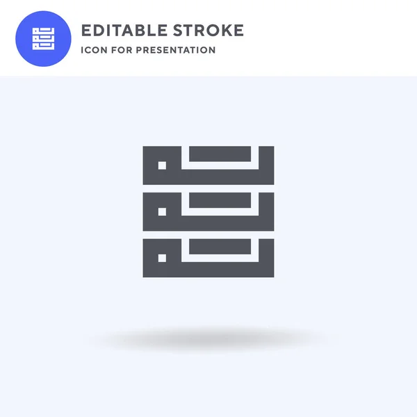 Server Icoon Vector Gevulde Vlakke Teken Solide Pictogram Geïsoleerd Wit — Stockvector