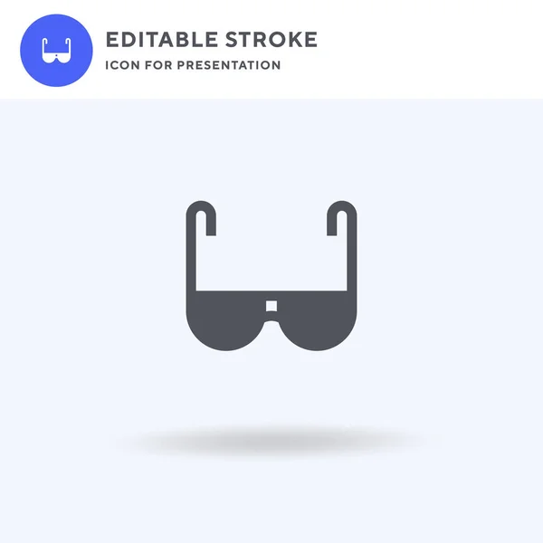 Vector Icono Gafas Sol Signo Plano Lleno Pictograma Sólido Aislado — Vector de stock