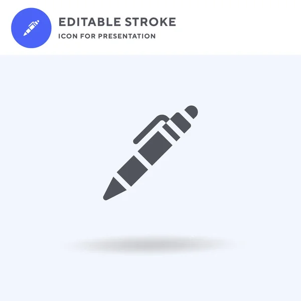 Pen icoon vector, gevulde vlakke teken, solide pictogram geïsoleerd op wit, logo illustratie. Pen pictogram voor presentatie. — Stockvector