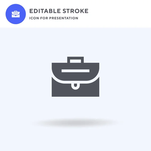 Briefcase icoon vector, gevuld plat teken, solide pictogram geïsoleerd op wit, logo illustratie. Briefcase icoon voor presentatie. — Stockvector