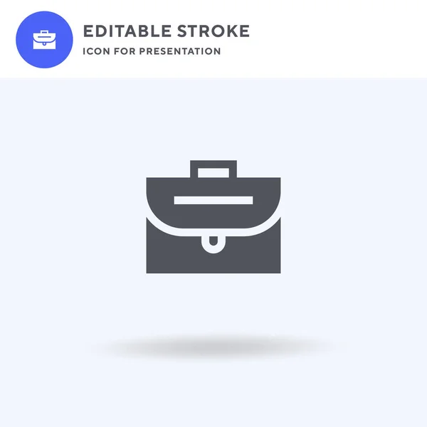 Briefcase icon vector, filled flat sign, solid pictogram isolated on white, logo illustration. Ikon tas singkat untuk presentasi. - Stok Vektor