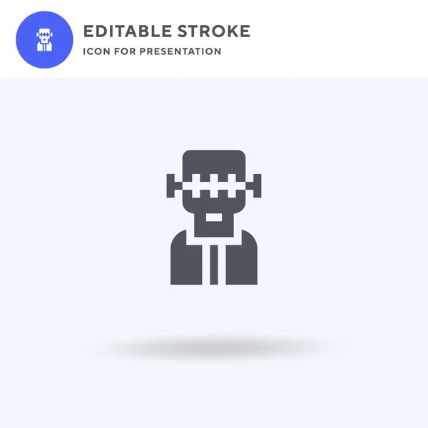 Vetor de ícone Frankenstein, sinal plano preenchido, pictograma sólido isolado em branco, ilustração do logotipo. Ícone Frankenstein para apresentação . —  Vetores de Stock