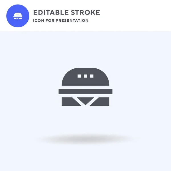 Burger vetor ícone, sinal plano preenchido, pictograma sólido isolado em branco, ilustração logotipo. Ícone de hambúrguer para apresentação. —  Vetores de Stock