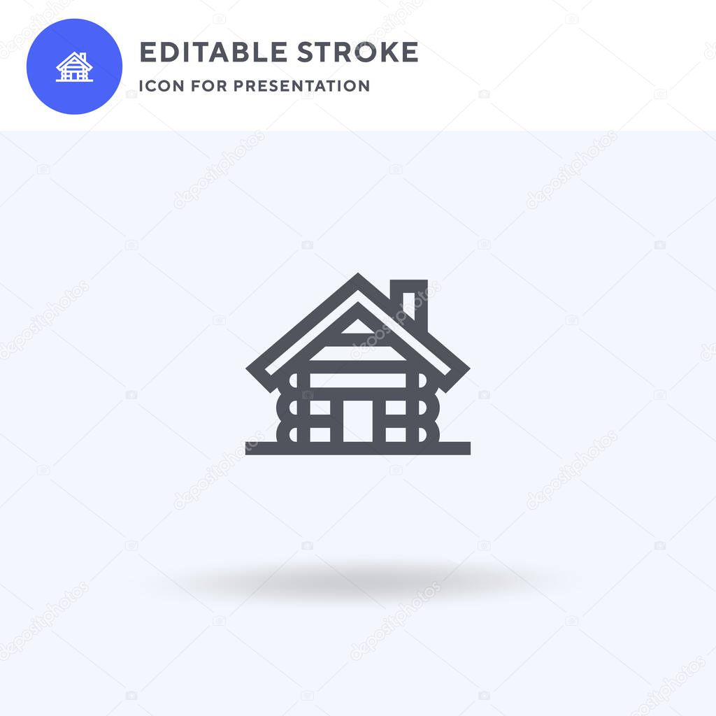 Cabin icon vector, filled flat sign, solid pictogram isolated on white, logo illustration. Cabin icon for presentation.