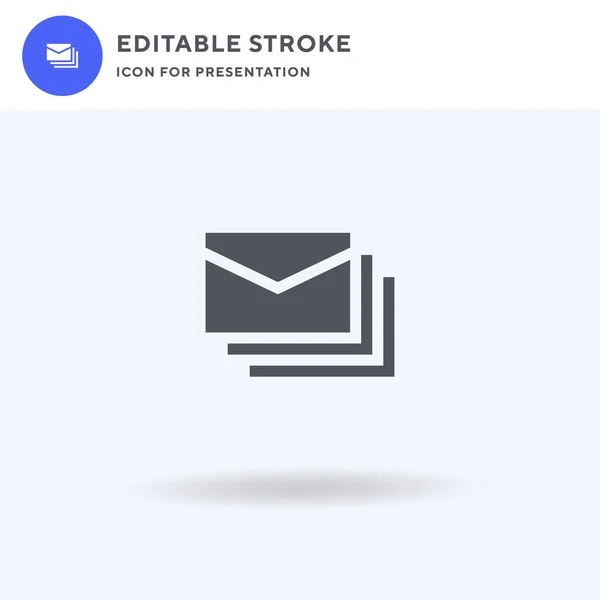 Vetor de ícone de e-mail, sinal plano preenchido, pictograma sólido isolado em branco, ilustração do logotipo. Ícone de email para apresentação. — Vetor de Stock