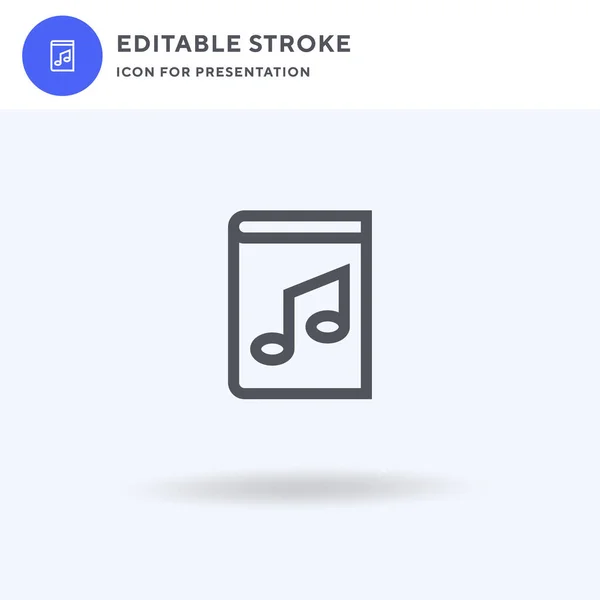 Muziekboek Icoon Vector Gevulde Platte Teken Solide Pictogram Geïsoleerd Wit — Stockvector