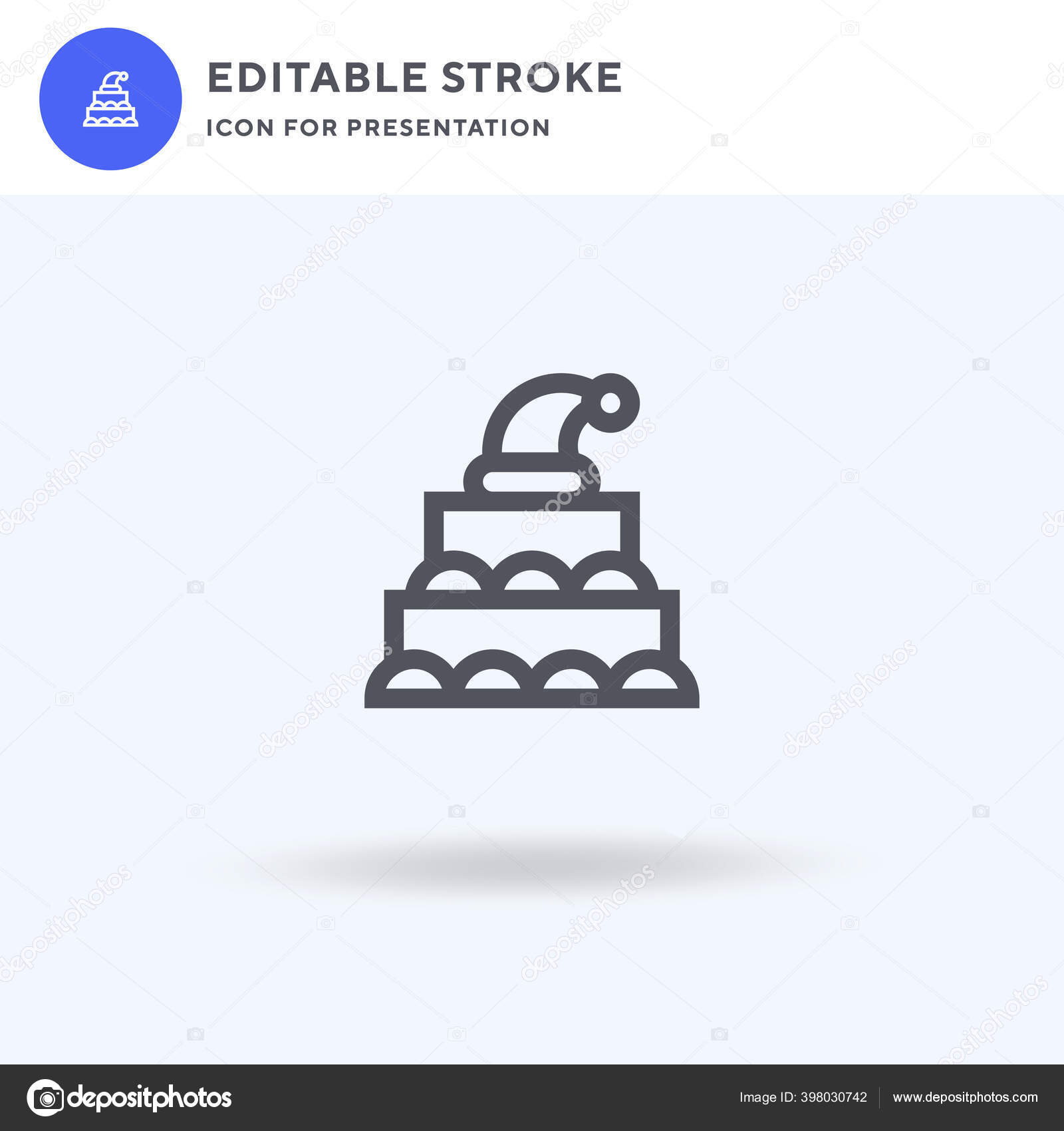 Cake Icon Vector Filled Flat Sign Solid Pictogram Isolated White Stok Vektor C Innox 398030742