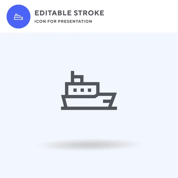 Icono Del Barco Vector Signo Plano Lleno Pictograma Sólido Aislado — Vector de stock