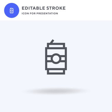 Bira kutusu ikonu vektörü, düz tabela, beyaz üzerine izole edilmiş katı resim, logo illüstrasyonu. Sunum için Bira Kutusu simgesi.