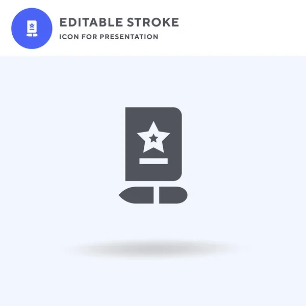 Vetor de ícone de caderno, sinal plano preenchido, pictograma sólido isolado em branco, ilustração do logotipo. Ícone de caderno para apresentação. —  Vetores de Stock