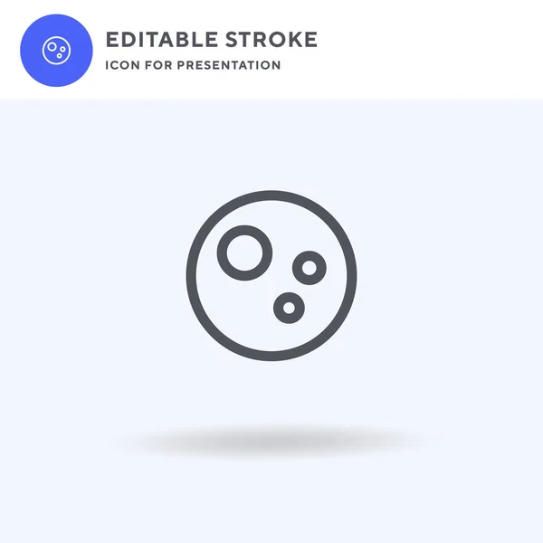 Vector Icono Luna Signo Plano Lleno Pictograma Sólido Aislado Blanco — Vector de stock