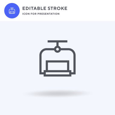 Kayak kaldırma simgesi vektörü, düz tabela, beyaz üzerine izole edilmiş katı piktogram, logo illüstrasyonu. Sunum için Kayak Kaldırma simgesi.