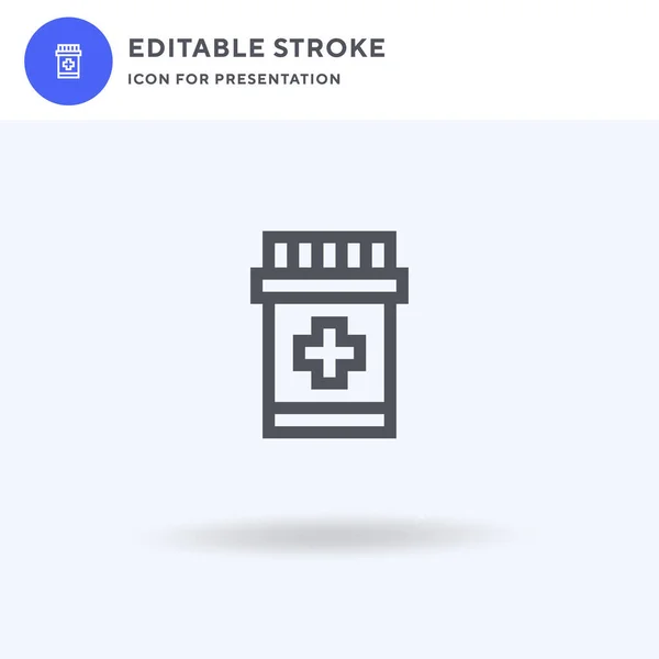 Icono Medicina Vector Signo Plano Lleno Pictograma Sólido Aislado Blanco — Vector de stock