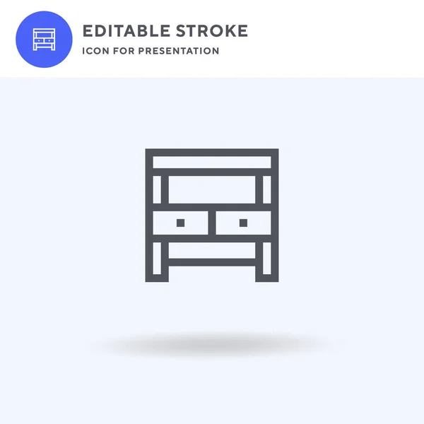 Potting Bench Vector Icono Lleno Signo Plano Pictograma Sólido Aislado — Vector de stock