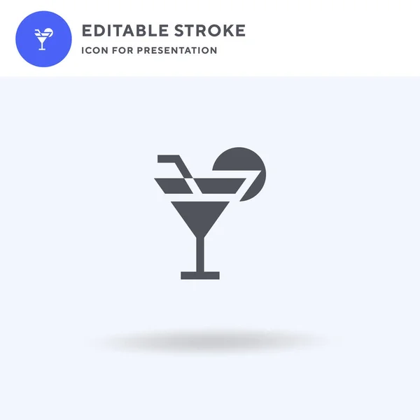 Cocktail icon vector, filled flat sign, solid pictogram isolated on white, logo illustration. Cocktail icon for presentation. — Stock Vector