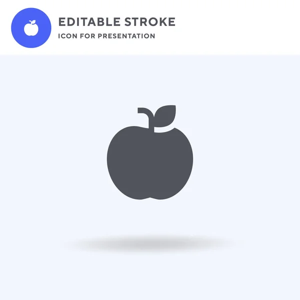 Icono de Apple vector, lleno signo plano, pictograma sólido aislado en blanco, ilustración del logotipo. Icono de Apple para presentación. — Archivo Imágenes Vectoriales