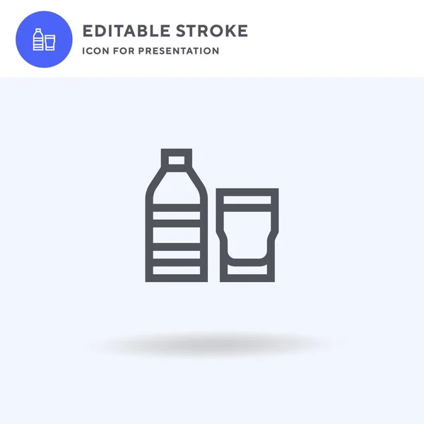 Waterfles Pictogram Vector Gevuld Plat Teken Solide Pictogram Geïsoleerd Wit — Stockvector