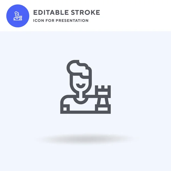 Icono Ajedrez Vector Signo Plano Lleno Pictograma Sólido Aislado Blanco — Vector de stock