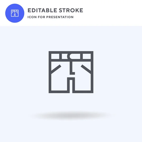 Krátký Ikona Vektor Vyplněný Plochý Znak Pevný Piktogram Izolovaný Bílém — Stockový vektor