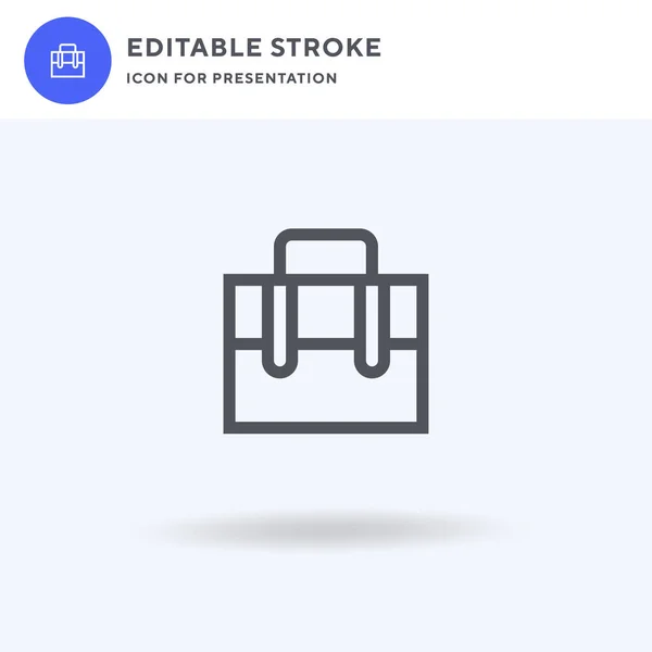 Briefcase Icoon Vector Gevuld Plat Teken Solide Pictogram Geïsoleerd Wit — Stockvector